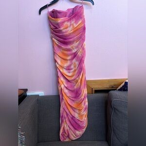 ZARA WOMAN OFF SHOULDER MIDI PRINTED TULLE DRESS Medium 2949/317